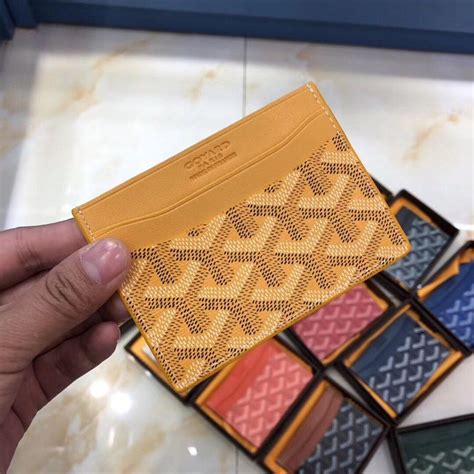 goyard leather card holder